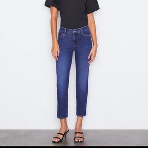 FRAME Denim - Le Nouveau Straight Cropped Jeans - Size 26 in Dawson (Dark Wash)